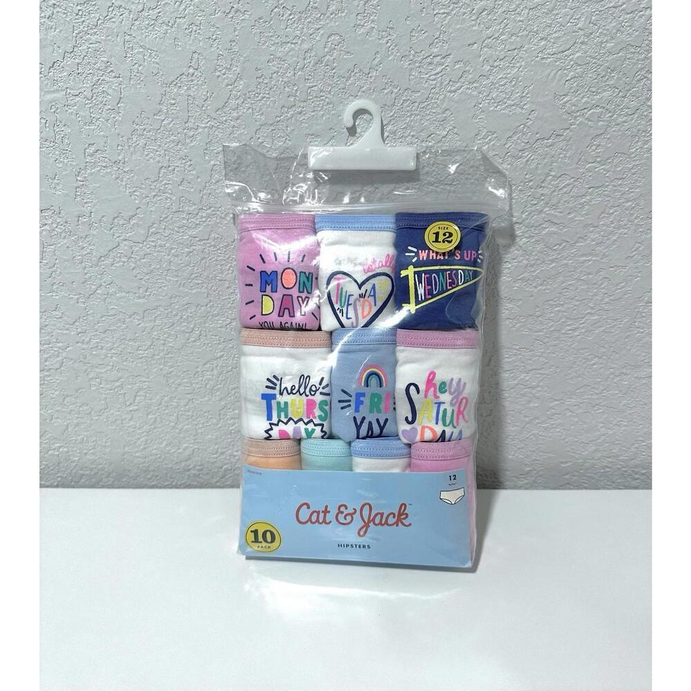 Cat & Jack - Hipsters Girls Panties Size 12 - 10 pack